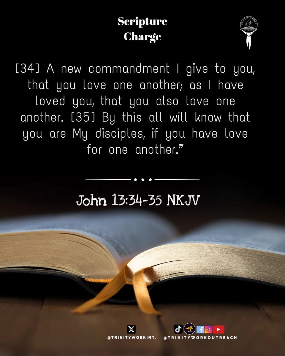 trinityworksint's tweet photo. John 13:34-35 NKJV
[34] A new commandment I give to you, that you love one another; as I have loved you, that you also love one another. [35] By this all will know that you are My disciples, if you have love for one another.” https://t.co/lmlfIKsh3F
