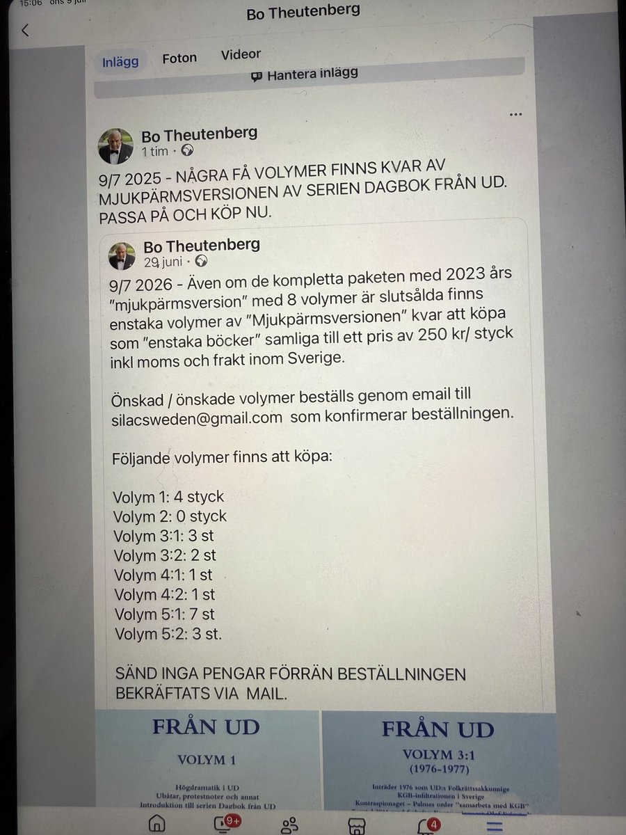 theutenberg's tweet image. Några få enstaka volymer av serien Dagbok från UD kan köpas styckevis. Se bif bild.