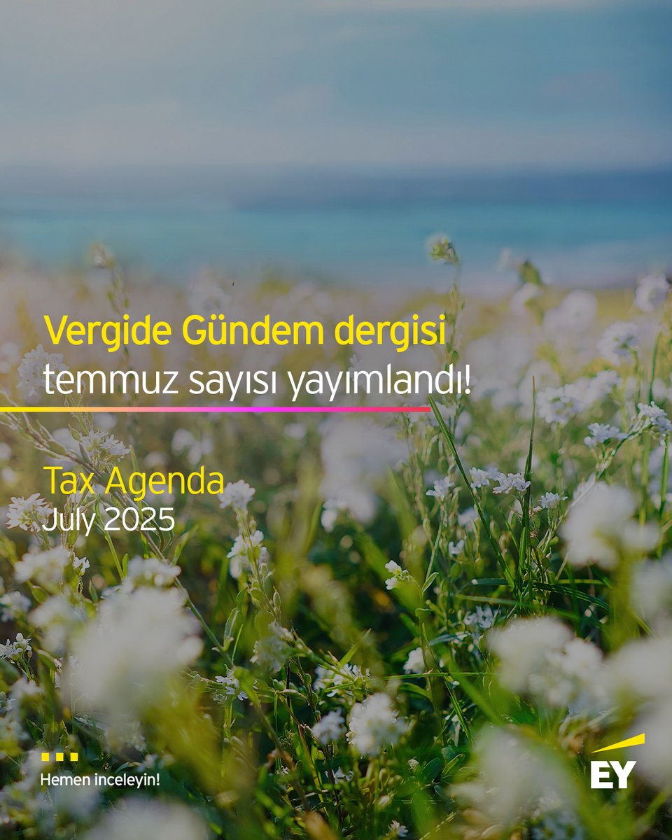 Vergi Bölümü uzmanlarımız tarafından hazırlanan ve vergi alanında güncel başlıkları ele alan aylık dergimiz Vergide Gündem'in temmuz sayısı yayında!

İncelemek için: ow.ly/Sr1150WmX5u

#EYTürkiye #ShapeTheFutureWithConfidence