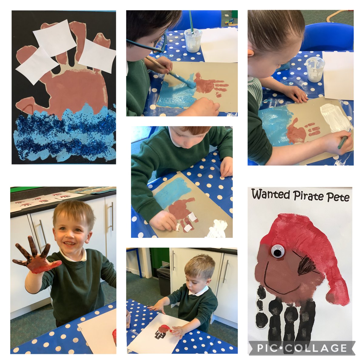 DaneRoydWrap's tweet photo. Paintbrushes away and using our hands to design ‘handprint pirates and ships’ In wraparound.
@DaneRoydSchool https://t.co/TGdGqqSHDW