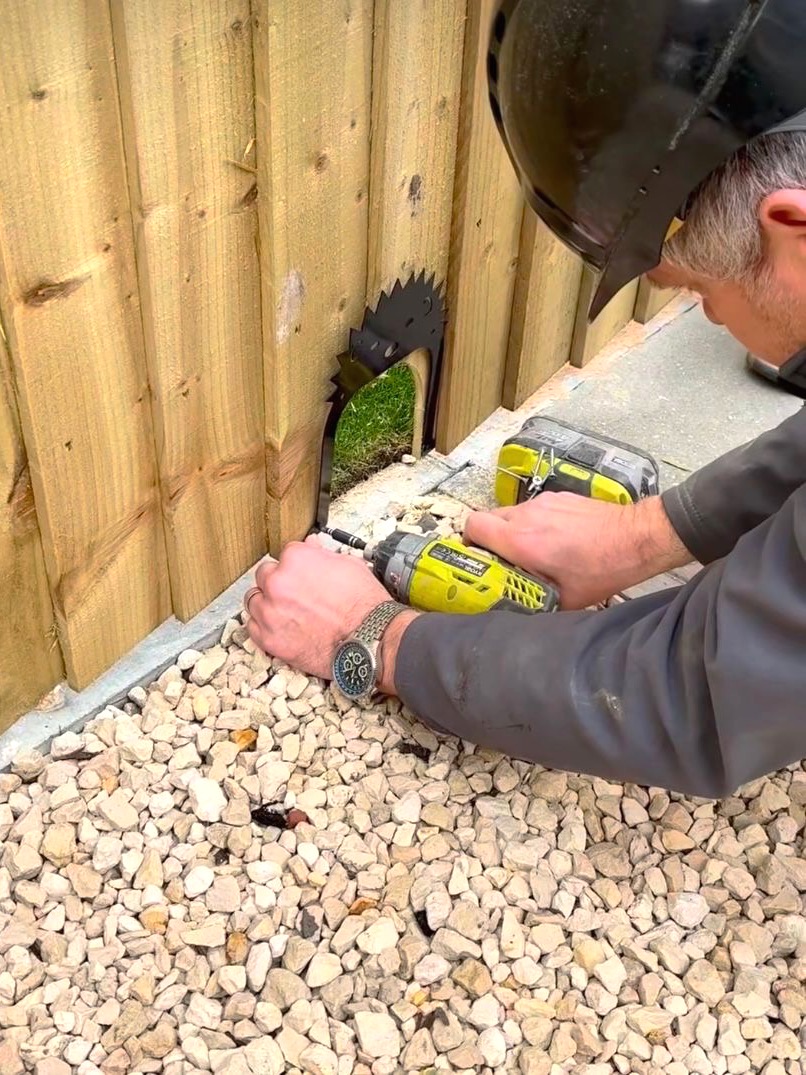 Hedgehog Highways in your Sky-house back garden! 🌿🦔 

We've installed these walkways to provide safe crossings and havens for these endangered garden visitors. 

Remember to leave a shallow dish of water out for animals in the warm weather! 🌞

#skyhouse #hedgehog