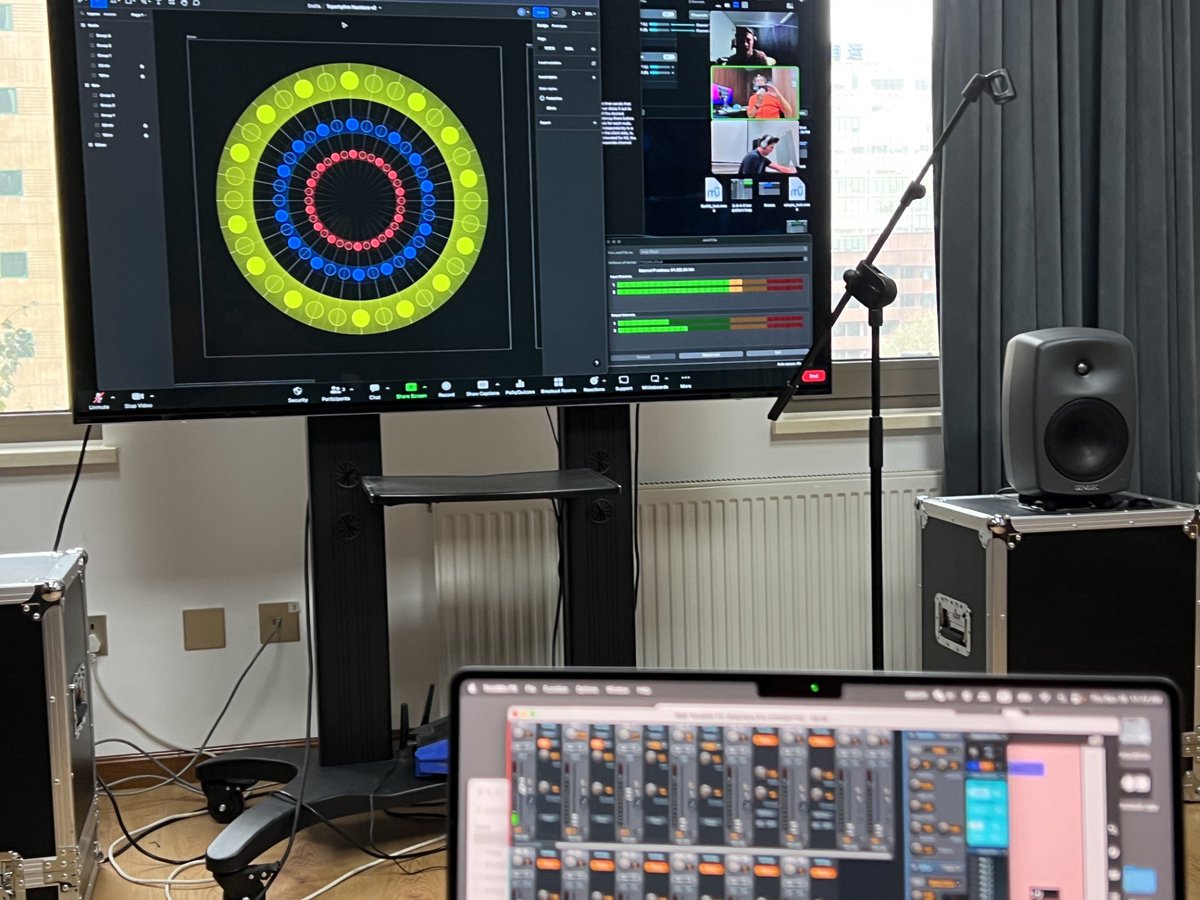 Netronomia II is a reimagined musical collaboration that links dispersed performers.  

Netronomia II is a networked metronome to synchronise multi-city performances despite latency variations.  

Find out more 👉tinyurl.com/yn9n77ez