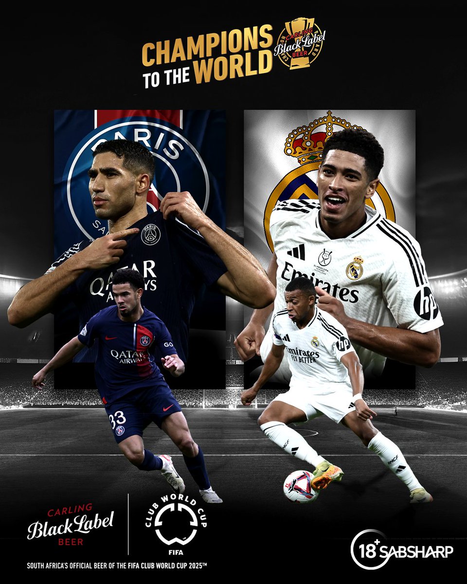 It’s Champions against Champion in the FIFA Club World 🏆 Cup semi-final clash between Los Blancos and Les Parisiens in New Jersey. 🏟️⚽️​
​
Who will face Chelsea in the final? QT your answer using #ChampionsToTheWorld for something cold in your DMs. 🍺