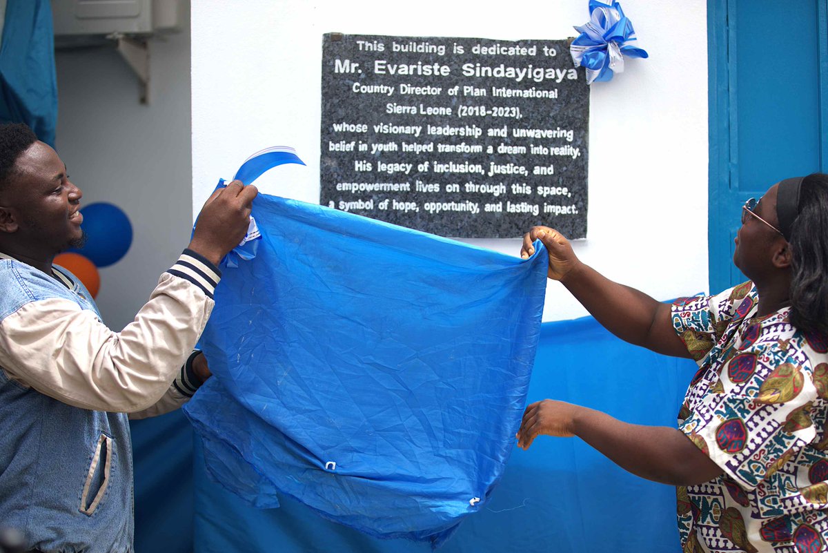 Plan International Sierra Leone proudly commissioned the Evariste Sindayigaya Building, a state-of-the-art facility, named after Mr. Evariste Sindayigaya, Country Director of PISL (2018-2023). This building serves as an innovation hub, vibrant canteen &amp;space for Creche facility.