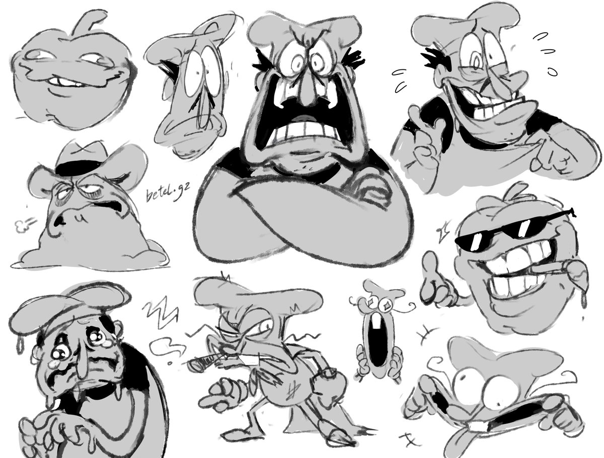 betelgzart's tweet image. Practicing expressions with some sketches!
#pizzatower #sugaryspire #digitalart