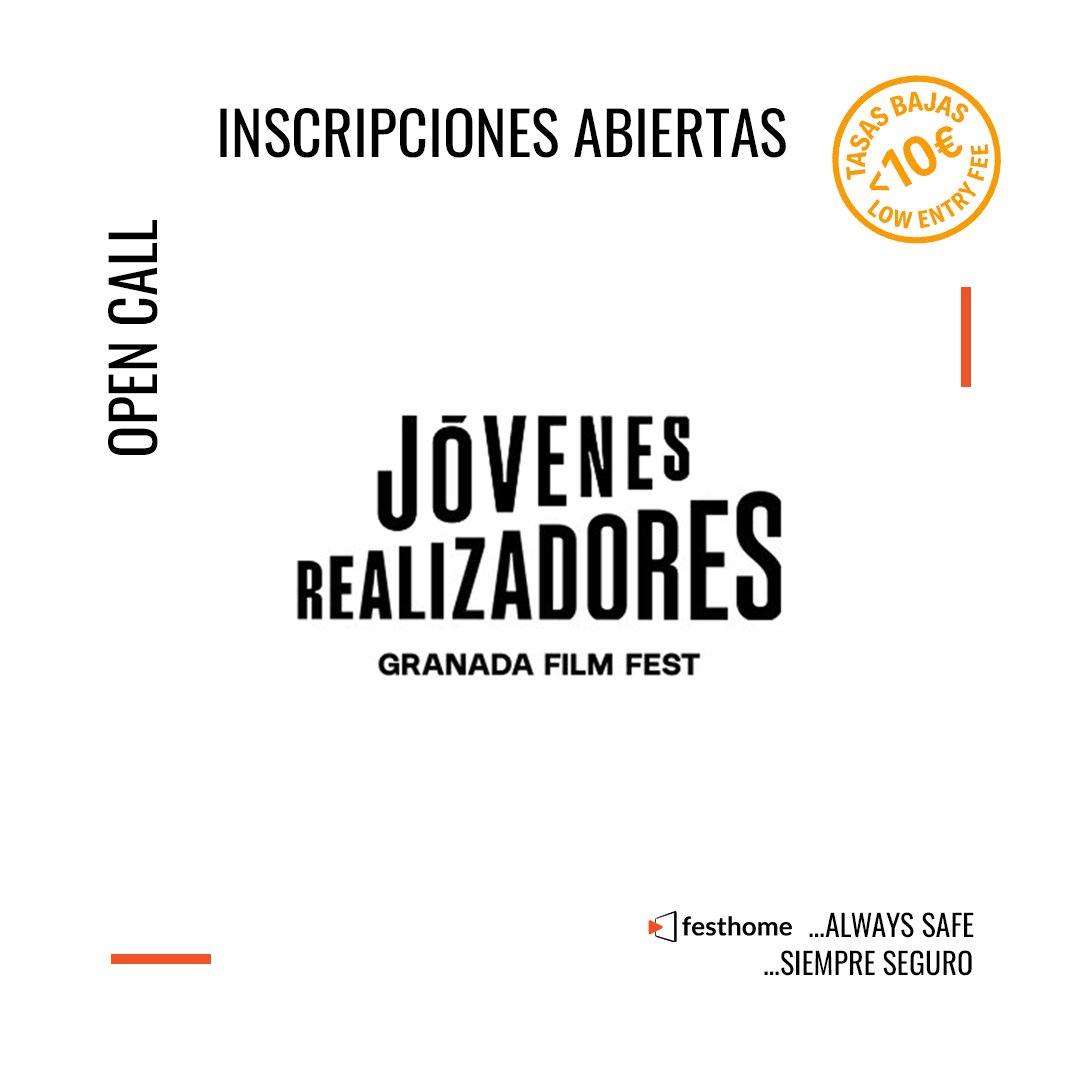 31º Festival Jóvenes Realizadores
@granadafilmfest

📩 festhome.com/festival/festi…

#callforentries #opencall #filmfestival #film #festival #corto #shortfilm #submissions #inscripciones #festivaldecine