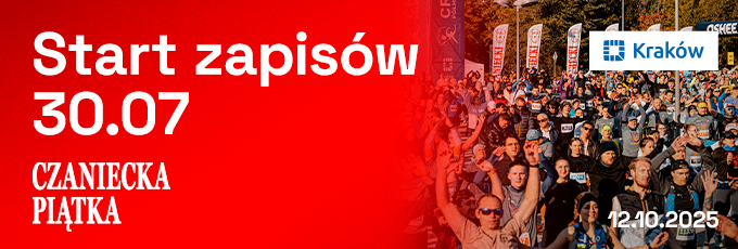 12 października, równo z 11. PKO Cracovia Półmaratonem Królewskim, wystartuje Czaniecka Piątka!  Zapisy startują 𝟯𝟬 lipca – nie przegap!
Sponsorem tytularnym biegu są Czanieckie Makarony.