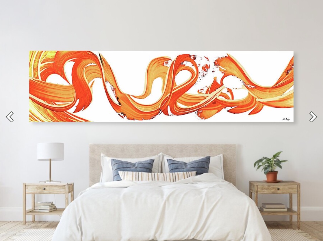 Long Fire Water: fineartamerica.com/featured/long-… #fire #art #artwork #abstract #painting #paintings #homedecor #interiors #interior #interiordecor #interiorinspiration #orange #buyintoart #SharonCummingsArt