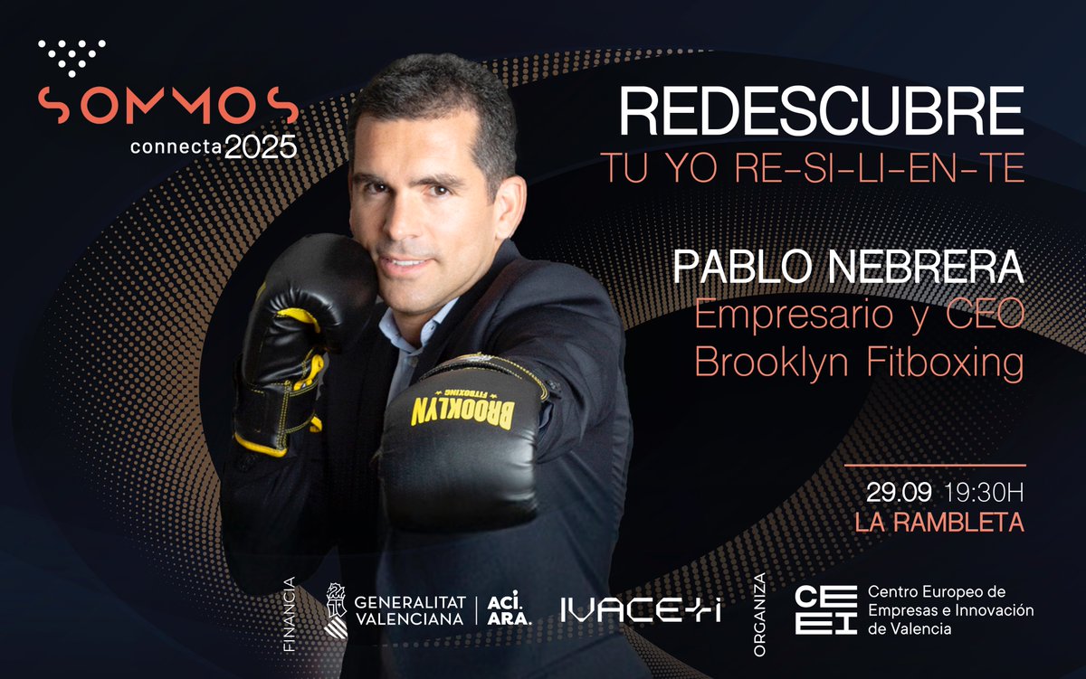 🥊 “Tú eres el principal activo de tu empresa. ¿Cuál es tu estrategia de resiliencia?”

En #SOMMOSconnecta25, Pablo Nebrera <a href="/BrooklynFitbox/">Brooklyn Fitboxing</a> compartirá su fórmula para liderar con éxito sin perder el equilibrio personal.

🗓 29/SEP <a href="/La_Rambleta/">Rambleta</a> 
👉 emjs.es/rrssSOMMOS25