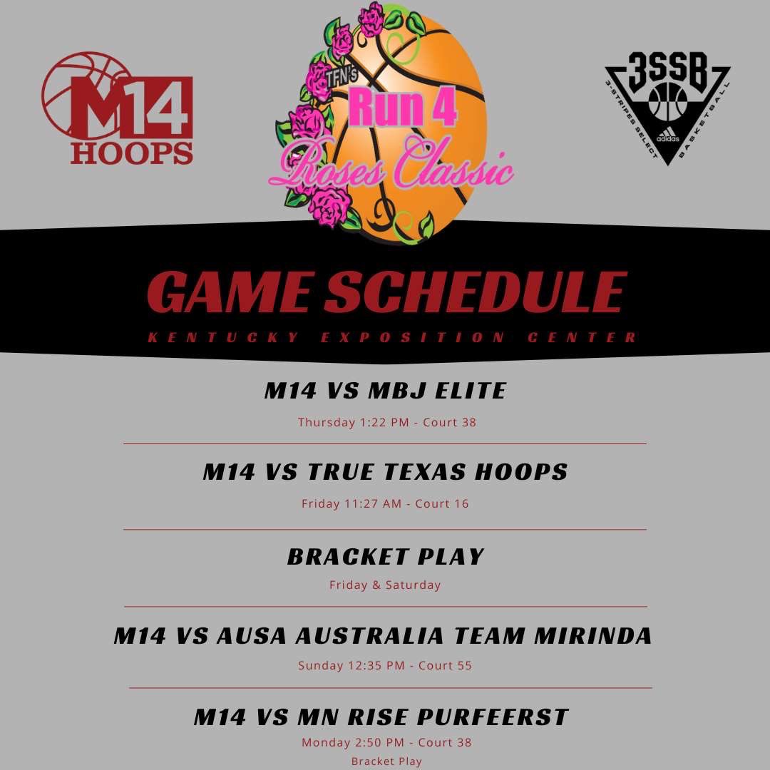 Excited to be back on the court for Run for the roses. Check out my schedule!