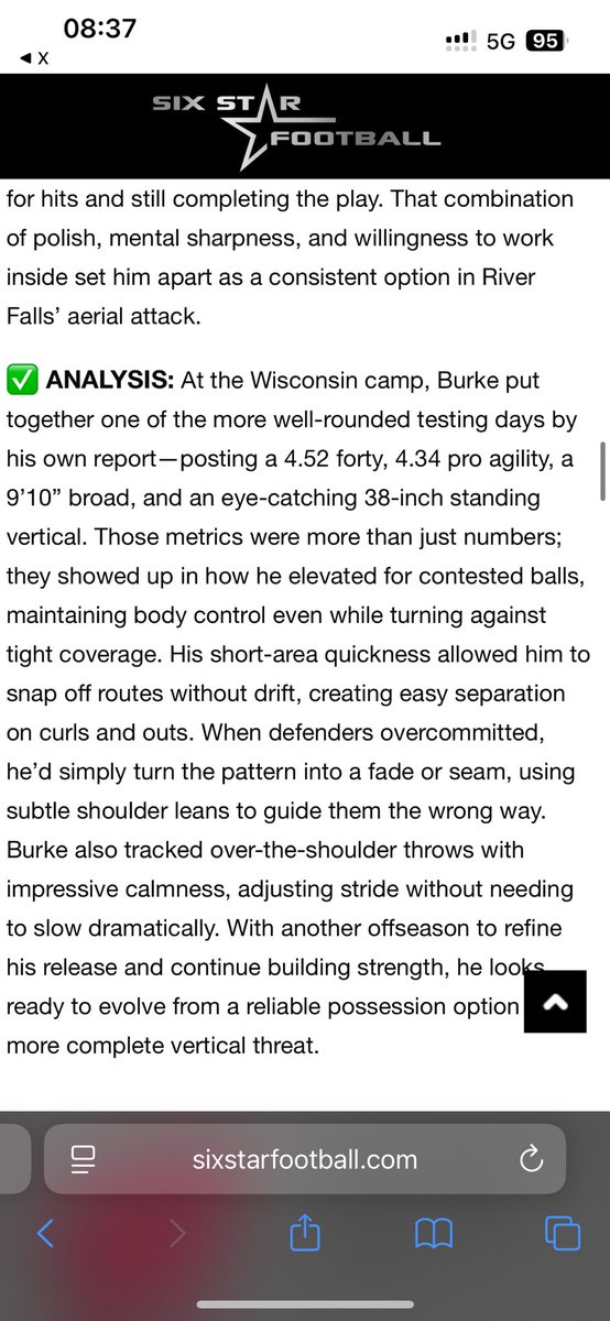 Charlie Burke (@charlie897623) on Twitter photo Thank you <a href="/sixstarfootball/">Six Star Football | PLUS+</a> for the report and analysis at my time in UW-Madison.
Thank you again <a href="/uwgrantand/">Grant Anderson</a> for giving me the chance to compete at the <a href="/UWBadgers/">Wisconsin Badgers</a> camp.
<a href="/DFO_AJ/">Andrew Foster Jr.</a> Thank you <a href="/sixstarfootball/">Six Star Football | PLUS+</a> for the report and analysis at my time in UW-Madison.
Thank you again <a href="/uwgrantand/">Grant Anderson</a> for giving me the chance to compete at the <a href="/UWBadgers/">Wisconsin Badgers</a> camp.
<a href="/DFO_AJ/">Andrew Foster Jr.</a>