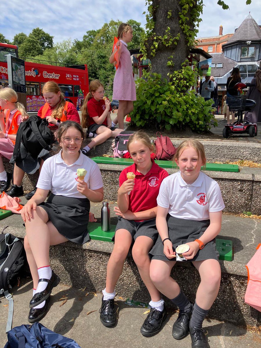 Y6 have had a lovely day in Chester after a leaver’s service in Chester cathedral! #sunnydays #icecream