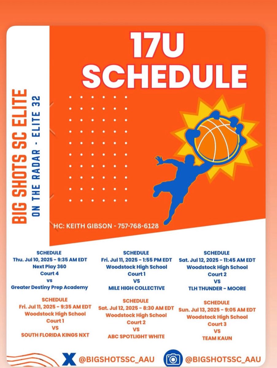 Here is my schedule for this weekend Big Shots On the Radar Elite 32!  <a href="/BigShotsGlobal/">BIG SH🏀TS</a> <a href="/LostLettermen/">Lost Lettermen</a> <a href="/Swanny1973/">Bret Swanson</a> <a href="/AndrewBaxleySC/">Andrew Baxley</a> <a href="/LouatTheState/">Lou Bezjak</a> <a href="/CoachCarrCHS/">Marquett Carr</a> <a href="/chapinmensbball/">Chapin Men’s Basketball</a>