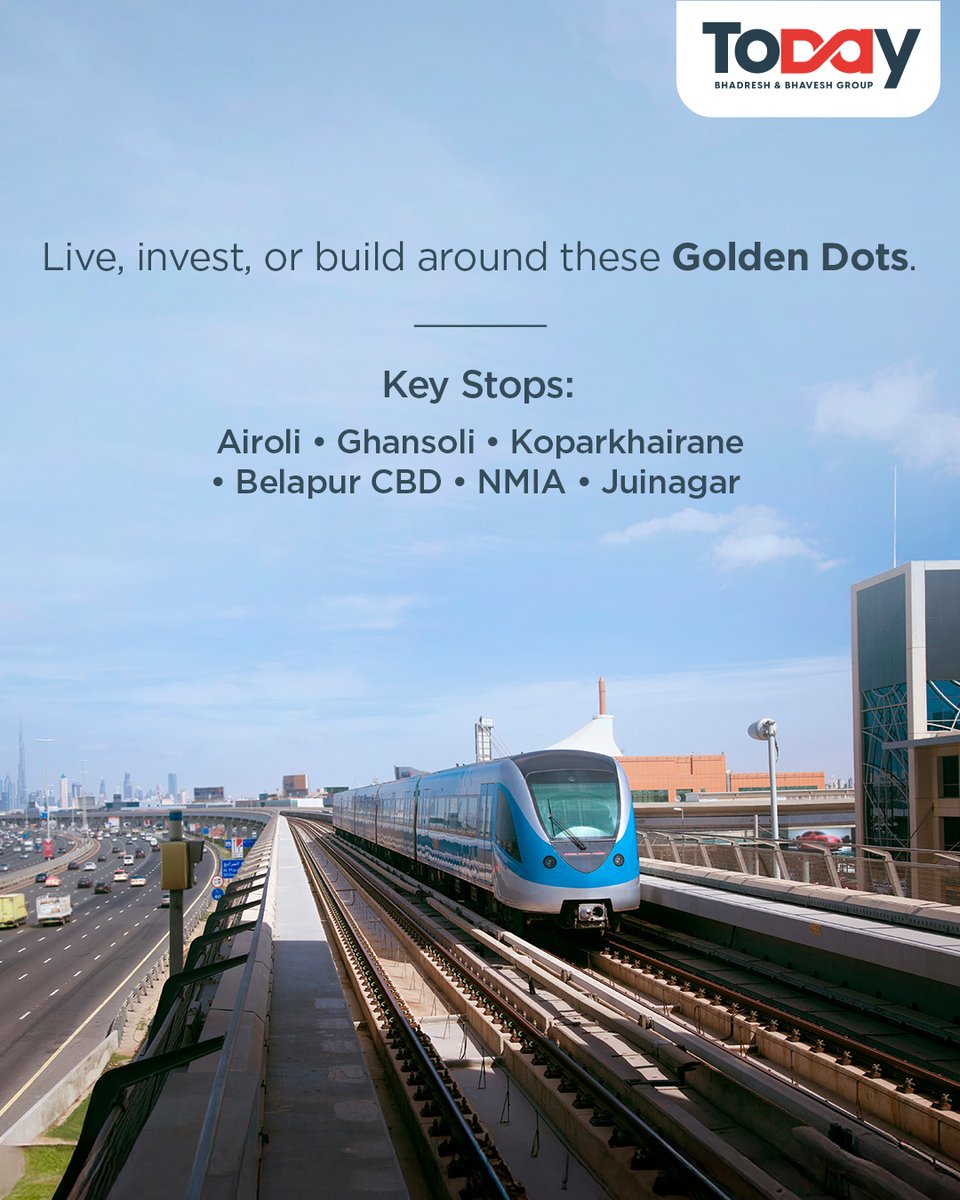 Today_Group's tweet photo. Mumbai’s next leap is here!
Metro Line 8 will connect CSMIA to Navi Mumbai Airport in just 30 mins unlocking real estate, boosting growth & reshaping Mumbai 3.0.
From Airoli to CBD Belapur, the future rides the metro.
#TodayGroup #HappinessFirst #HereForever #MumbaiMetro https://t.co/PUBNIRHyLx