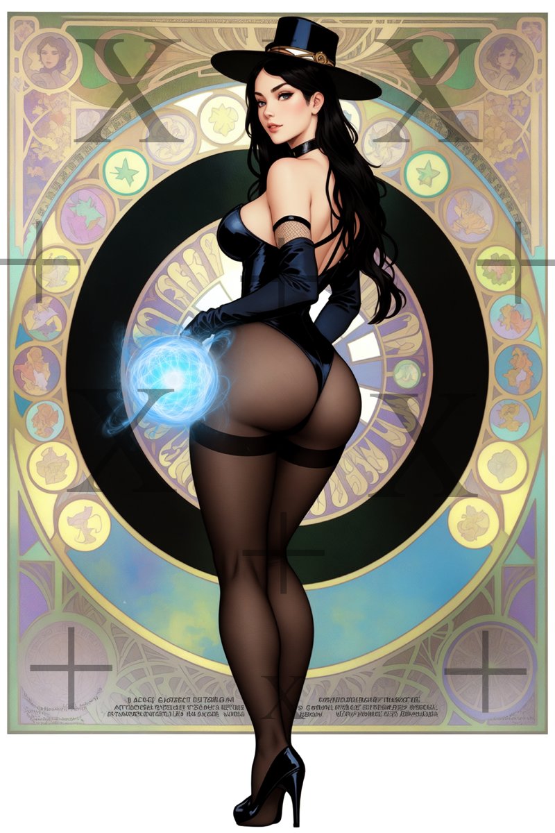 Za-Tanna, Daughter of Magic #10 - Cosplay Art Nouveau - Multiverse Collection
ON SALE HERE: redbubble.com/shop/ap/161310…

<a href="/ComicArtMedia/">ComicArtMedia ⭐</a>
#zatanna #magic #comicart #aiart #artnouveau