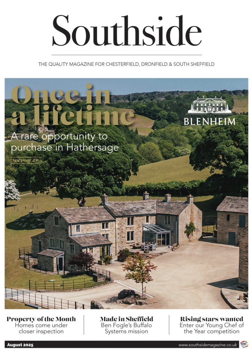 August 2025 issue of Southside Magazine is out NOW 🎉
Once in a lifetime... a rare opportunity to purchase in Hathersage, property of the month, made in Sheffield and rising stars wanted.
Read now👇
southsidemagazine.co.uk