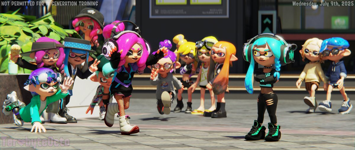 [Obsessed]
"Seems like Stella is quite obsessed with Sofi..."

[ℹ️] Just another reminder, I have a brand new Ko-Fi page if you want to support me for more quality renders!
ko-fi.com/terabyteocto

#blender3d #b3d #blender #splatoonart #splatoon3 #splatoon