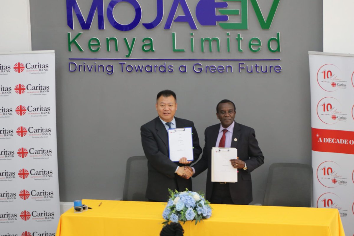 Moja Ev Africa and Caritas MFB have today signed an MOU for partnership towards the provision of sustainable travel solutions through EV vehicles. The partnership will accelerate access of EVs in Kenya contributing to the transition from conventional vehicles.
#GreenMobility #EV
