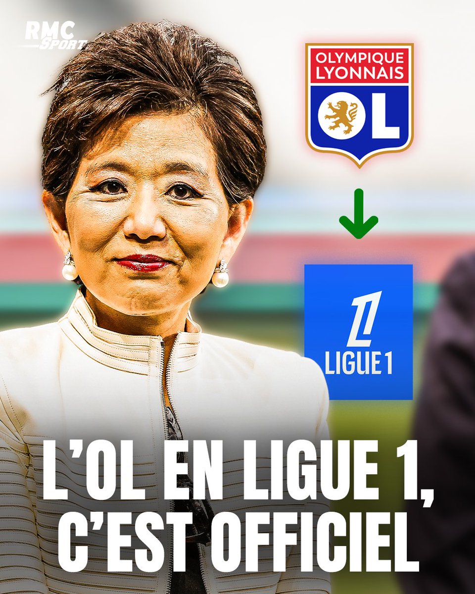 RMCsport's tweet photo. 🚨 L'OL maintenu en Ligue 1 !

Via un communiqué, la commission d'appel de la DNCG a assuré le maintien de l'OL. L'instance de la FFF a infirmé la décision de la LFP et a annulé la rétrogradation du club rhodanien en Ligue 2.

https://t.co/PdMb5Qed1l https://t.co/TTZwBgy59e