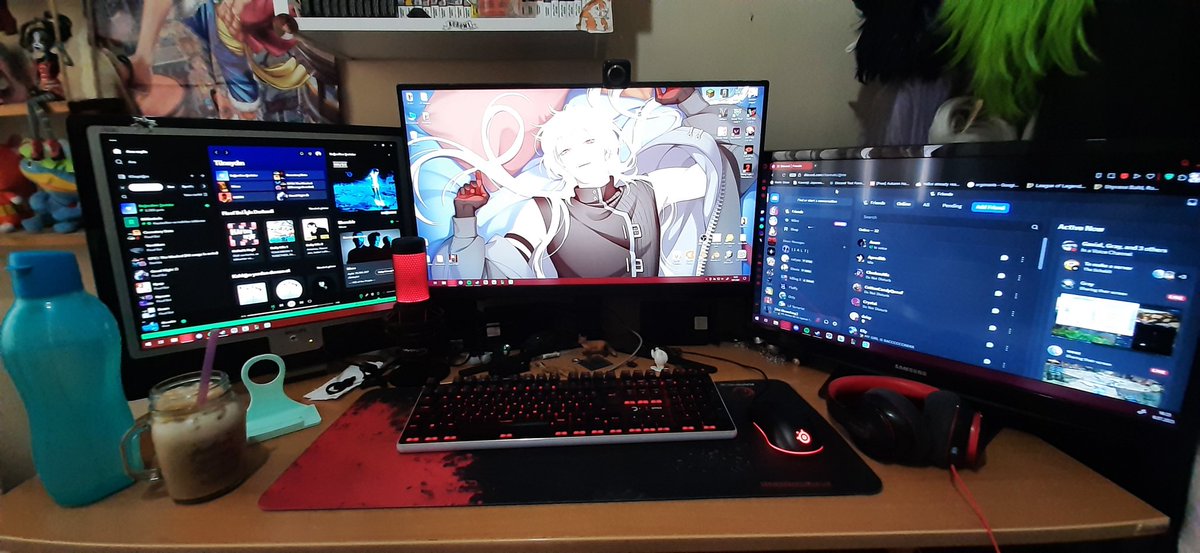 Sadly I don't have the big fancy screens but I finally set up my third monitor!!
