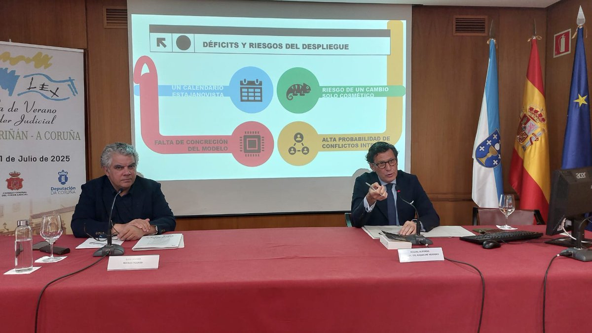 🗣️ Los magistrados/as que asisten a la segunda semana de la Escuela de Verano del <a href="/PoderJudicialEs/">Poder Judicial</a> han continuado esta mañana con los análisis y debates sobre la ley de eficiencia 

🔹 El magistrado del <a href="/TSJMurcia/">TSJ Murcia</a> Miguel Pasqual del Riquelme ha tratado los modelos organizativos