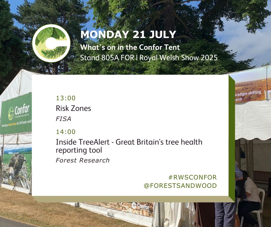 Welcome to #RWS2025! Find us at Stand 805A FOR to chat all things forestry and membership. Both FISA and Forest Research will be in the tent this afternoon. See you soon! #RWSConfor