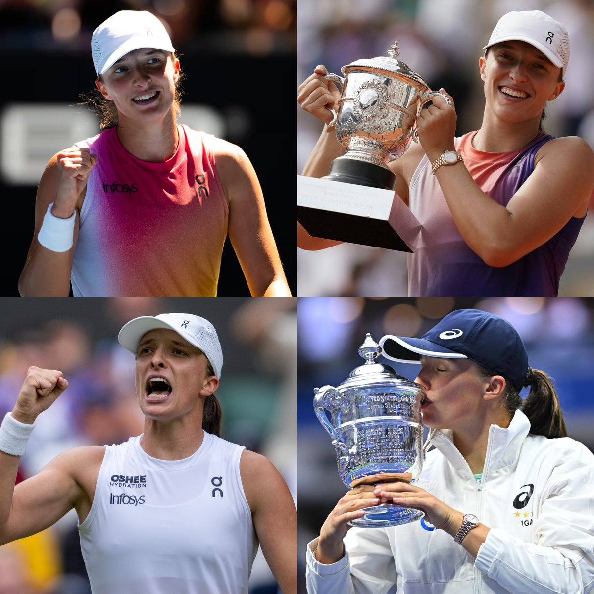 IGA SWIATEK COMPLETES HER CAREER SLAM SEMIFINAL SET!

💛 Australian Open - SF (2022, 2025)
🧡 Roland-Garros - W (2020, 2022, 2023, 2024)
💚 Wimbledon - SF (2025)
💙 US Open - W (2022)