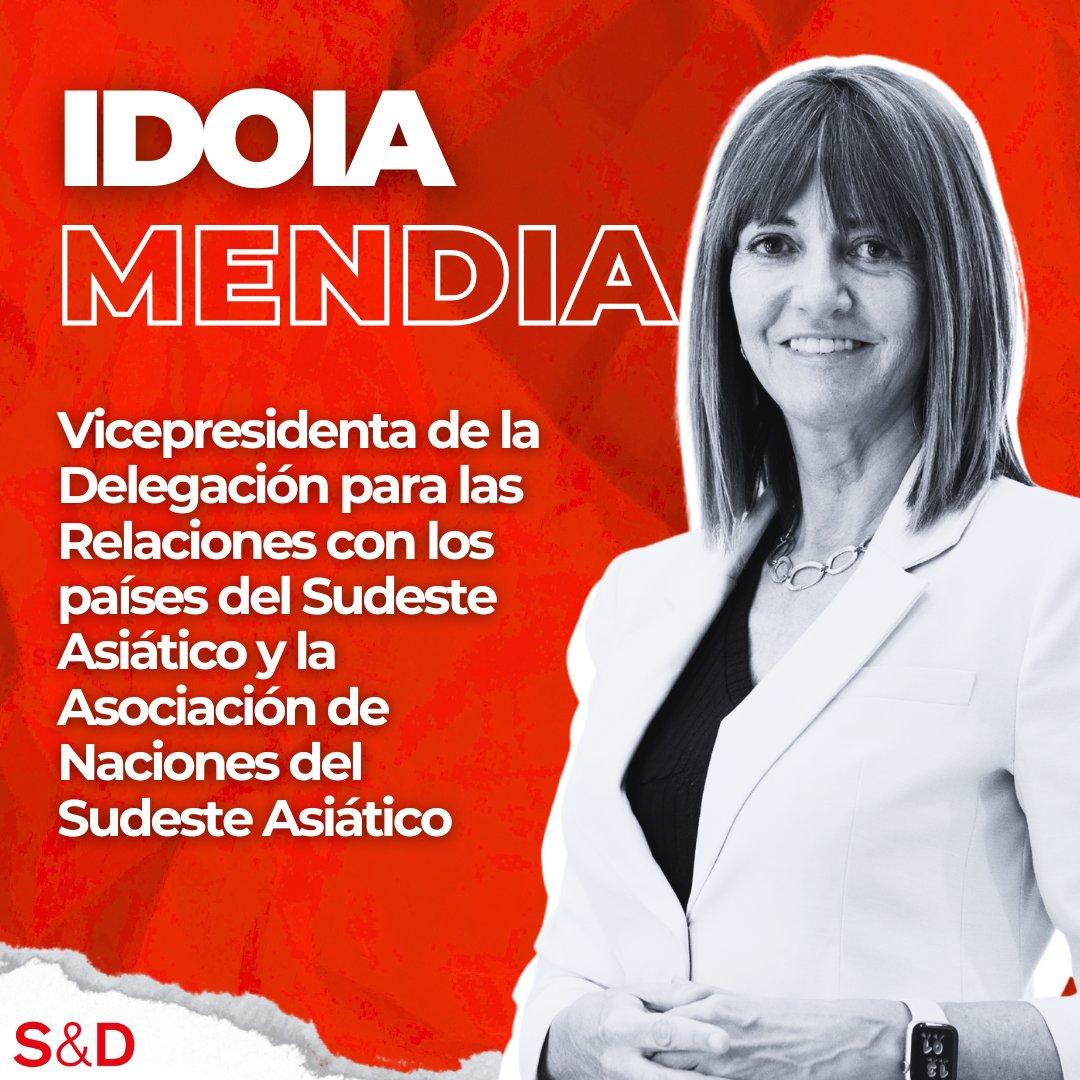 Socialistas Europarl (@socialistas_pe) on Twitter photo 👏Nuestra eurodiputada <a href="/IdoiaMendia/">Idoia Mendia</a>, elegida vicepresidenta de la Delegación para las Relaciones de la UE con los países del Sudeste Asiático.
🌏Una región geopolíticamente clave en este momento, con quien queremos profundizar nuestras relaciones comerciales y de amistad. 👏Nuestra eurodiputada <a href="/IdoiaMendia/">Idoia Mendia</a>, elegida vicepresidenta de la Delegación para las Relaciones de la UE con los países del Sudeste Asiático.
🌏Una región geopolíticamente clave en este momento, con quien queremos profundizar nuestras relaciones comerciales y de amistad.
