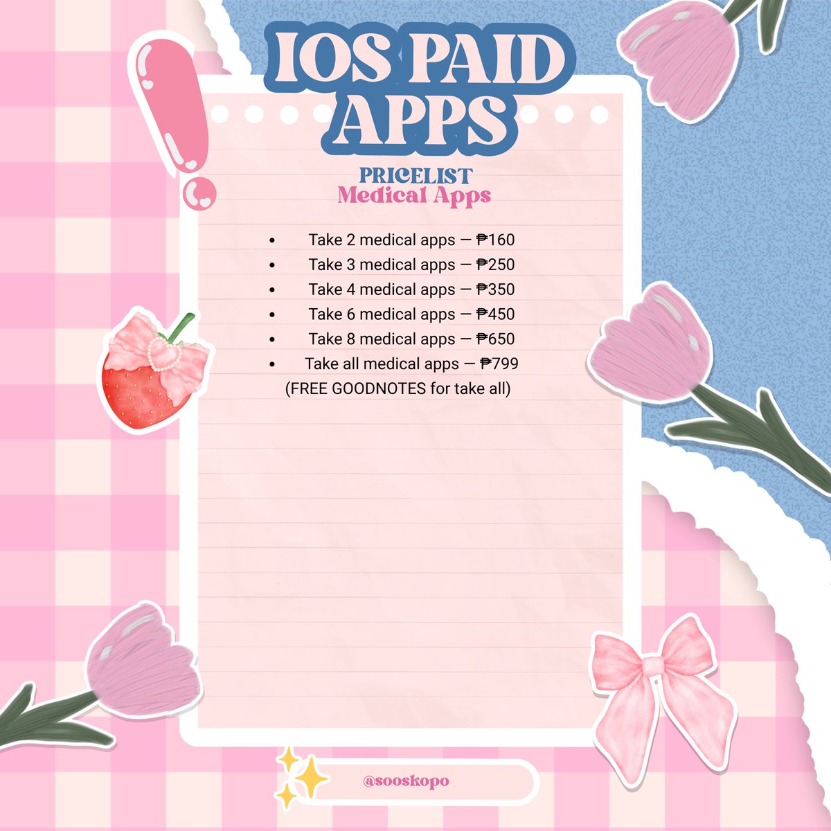 studionishang's tweet photo. ⋆୨୧˚ medical apps !
• one time payment
• full warranty
• legally paid
• buy two or more earn discounts https://t.co/15GZ1s4f0f