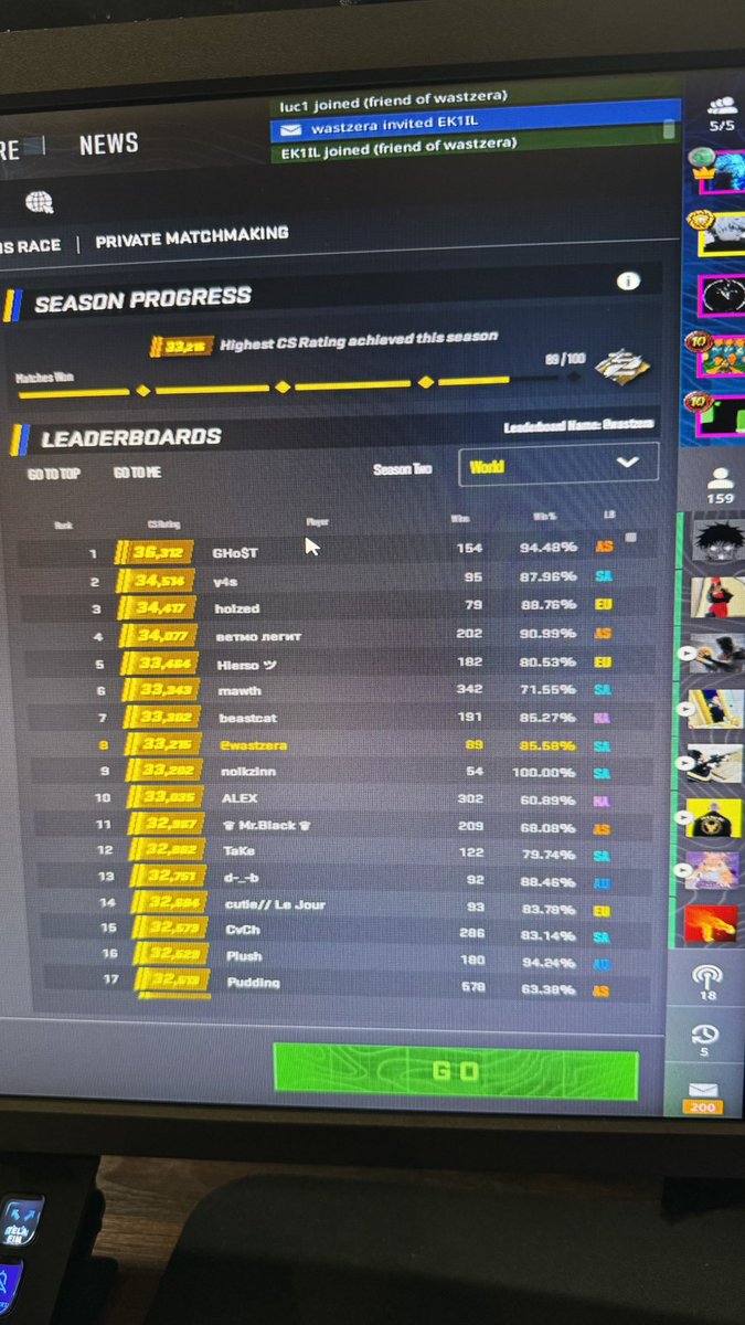 LIVE ONNN, NA SELVA DO PREMIER
BUSCANDO TOP5 WORLD 🤪🤪

Live on /wastzera