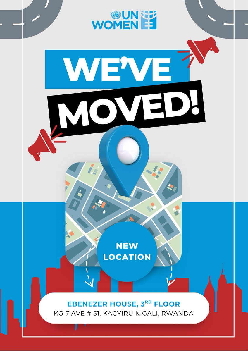 unwomenrwanda's tweet photo. 📍We’ve moved!
After more than 25 wonderful yrs at the
@UNDP_Rwanda Compound, Kiyovu, @UN_Women Rwanda has relocated to:📍Ebenezer Hse, KG 7 Ave #51, 3rd Floor, Kacyiru. 

We look forward to deepening collabo with our partners to advance gender equality&amp;women’s empowerment in 🇷🇼. https://t.co/OZoeRoshDn