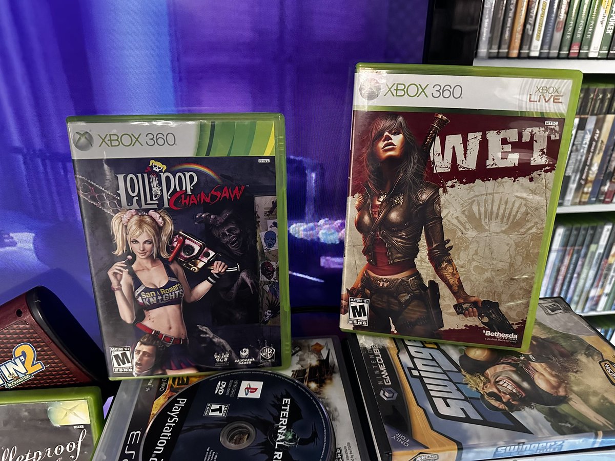 ElDabstroyero's tweet photo. Our latest episode of #ThriftingThrowdown had a SWEET haul of games including some #Xbox bangers! 

What was your favorite pickup from the episode?

#VideoGames #Xbox360 #YouTube #Games #FleaMarket #LollipopChainsaw #RumbleRoses #Wet #RareGames #NewGames #Retro #RetroGames https://t.co/XLZnIzRD2N