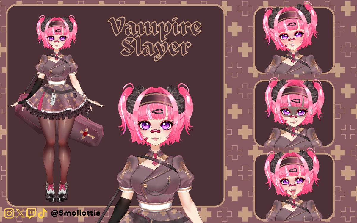 Smol_Lottie_VT's tweet image. Vampire slayer model for sale!!
Gib this model a home~ 📷
Live2d Vtuber Model for Commercial use! a cute vampire slayer (Ready to use on vtuber studio)
£850 upfront.
Also has the vbridger mouth rigging.
Dm me if you interested