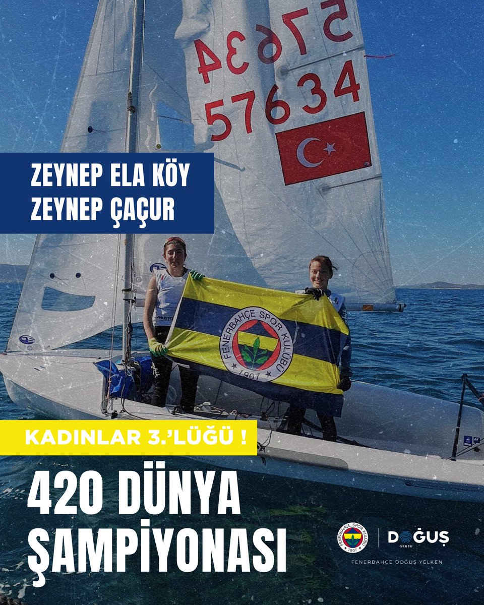 Dünya Üçüncüsü Fenerbahçeli Milli Yelkencilerimizle Gurur Duyuyoruz!🤩🇹🇷

1-9 Temmuz tarihleri arasında İzmir Urla’da düzenlenen 420 Dünya Şampiyonası’nda Zeynep Ela Köy ve Zeynep Çaçur, Kadınlar kategorisinde Dünya 3.’sü olarak büyük bir başarıya imza attılar! 🤩