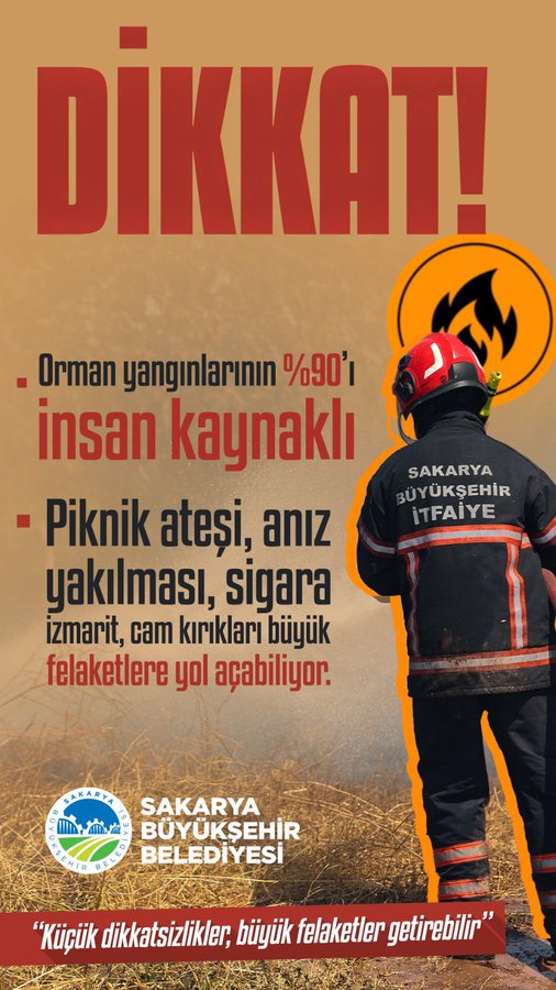 Sakarya’da Orman Yangını Riski Artıyor