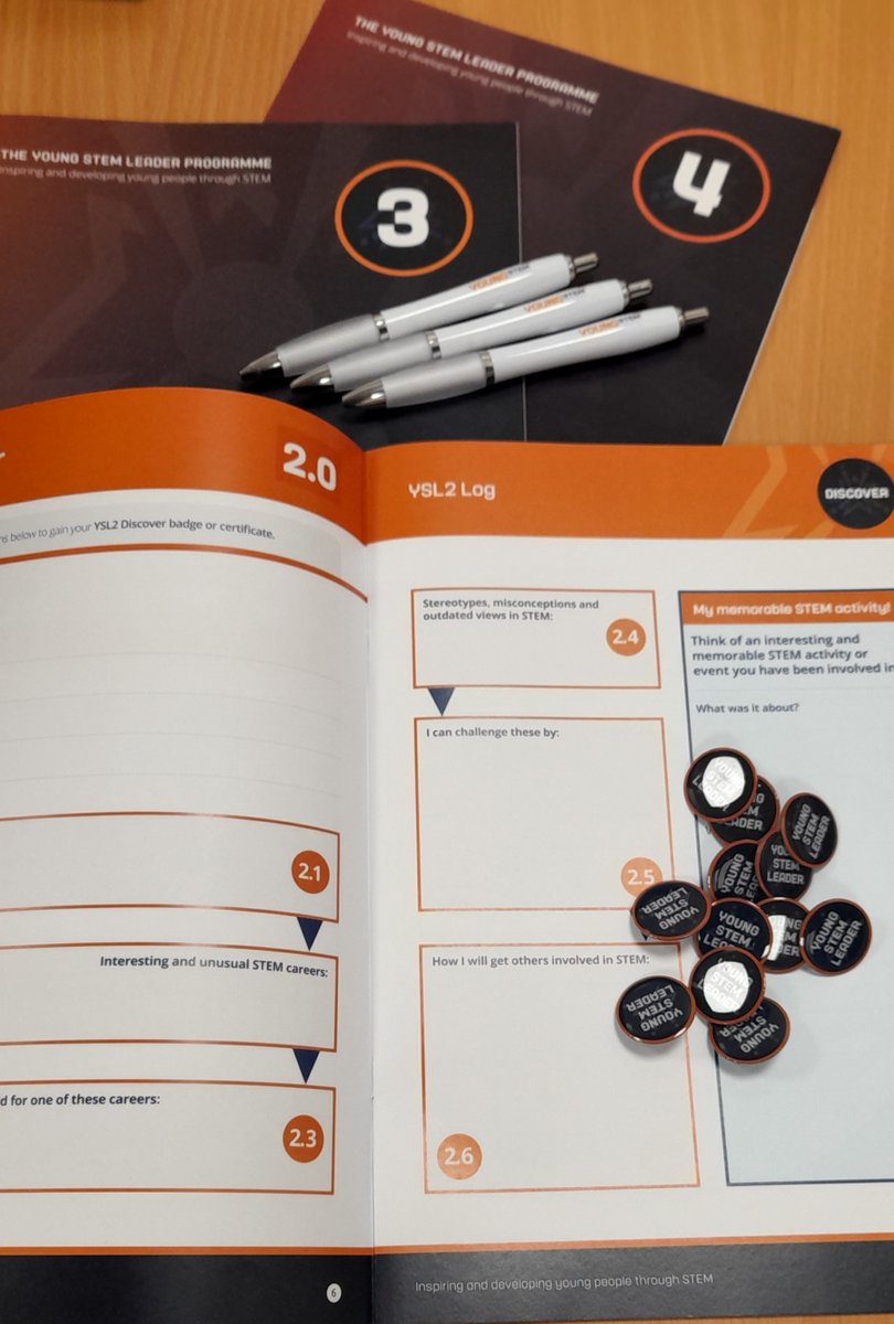 YoungSTEMLeader's tweet image. We have lots of upcoming training planned up to December !🤩
Check out our events page to see what session would work for you🫵 youngstemleader.scot/events
👀Sneak a peek of our paper logs (online versions available too!) and badges available for the young people taking part🥳