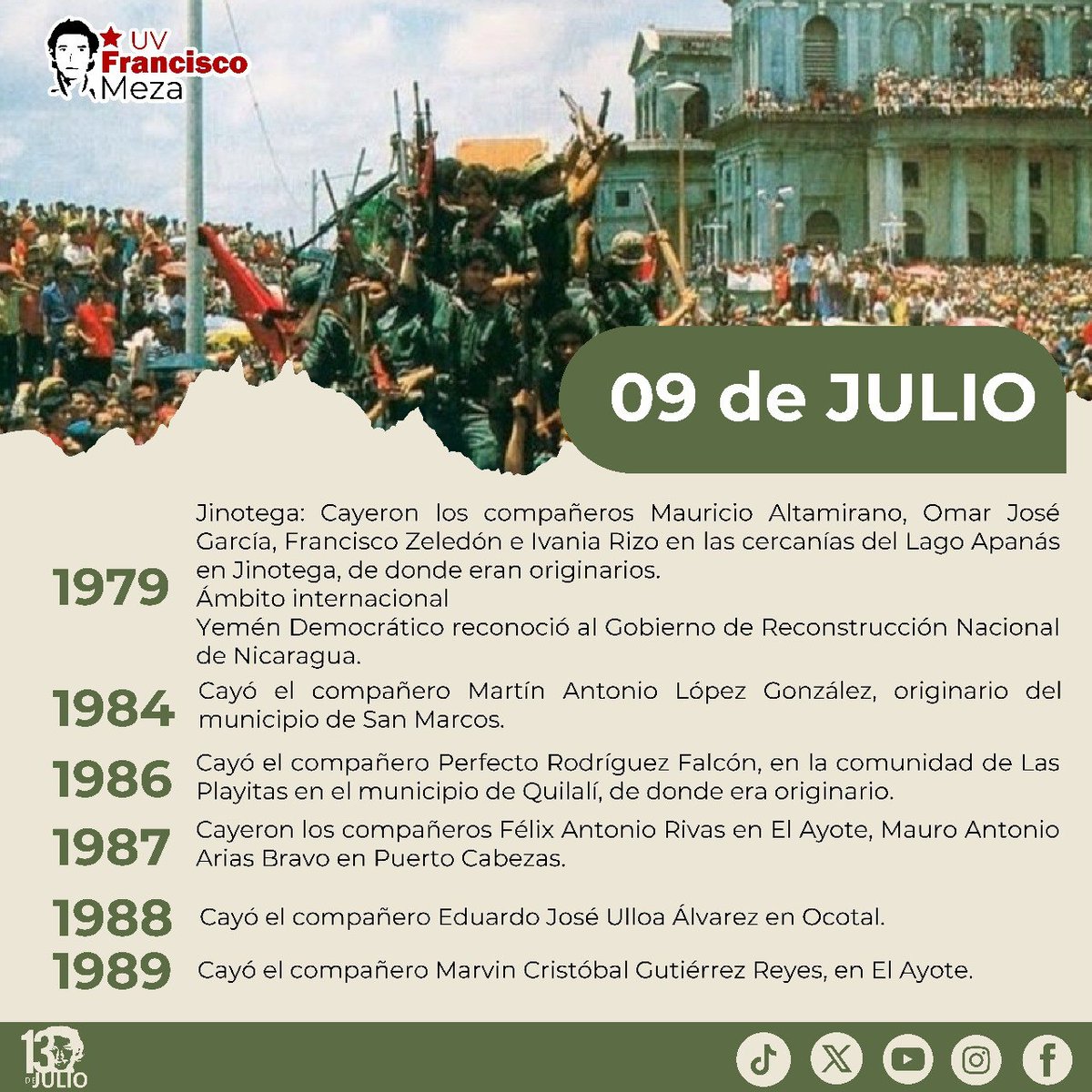 UV Segundo Lezama - 13 de Julio - UNAN - Managua (@13juliounanmga) on Twitter photo 🇳🇮 || Rindiendo honores a nuestros Héroes y Mártires de la Revolución Popular Sandinista, te presentamos algunas de las efemérides del 02 de junio en Nicaragua. 
¡¡Viva el Frente Sandinista de Liberación Nacional!!
✊🇳🇮❤️🖤
#NicaraguaEnRevolucion 
 #4619SiempreMásAllá
#SomosUNAN 🇳🇮 || Rindiendo honores a nuestros Héroes y Mártires de la Revolución Popular Sandinista, te presentamos algunas de las efemérides del 02 de junio en Nicaragua. 
¡¡Viva el Frente Sandinista de Liberación Nacional!!
✊🇳🇮❤️🖤
#NicaraguaEnRevolucion 
 #4619SiempreMásAllá
#SomosUNAN