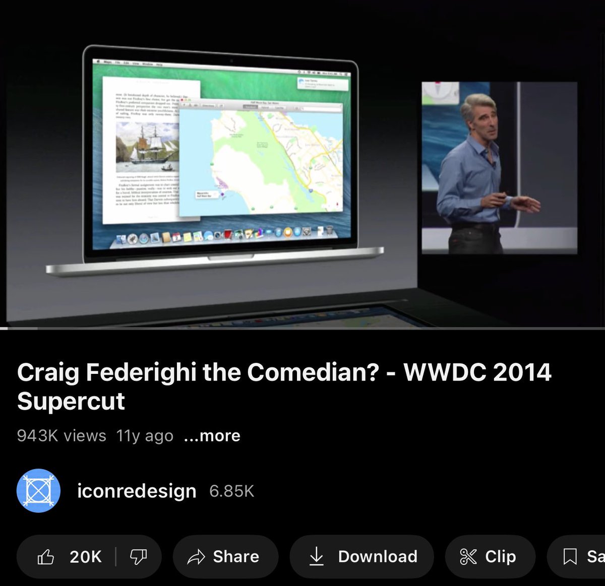 The entire Craig supercut thing came from me being really amused at the WWDC 2014 keynote, woke up the next morning and realized no one has ever made a super cut that just focused on the jokes, so I just did it to put it out there and that happened