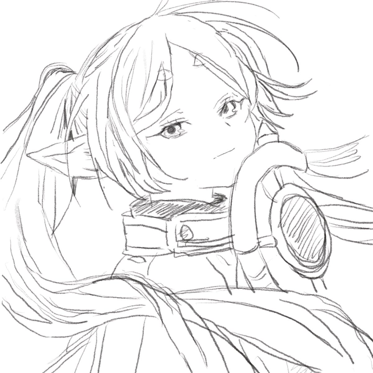 edition15's tweet image. 学校に下がきを置き忘れました。すみません😓　フリーレンを描きました
#葬送のフリーレン
