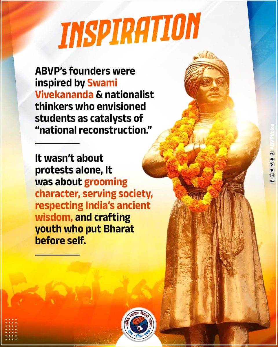 Bharat’s youth must dream not just for themselves, but for the nation. ABVP has nurtured this vision for 77 powerful years. #NationalStudentsDay #77YearsOfABVP
