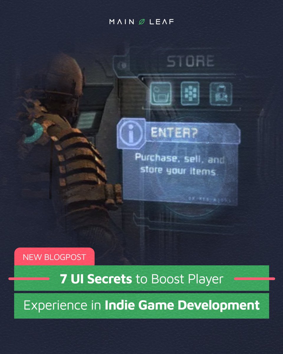 In our newest article, we uncover 7 essential UI strategies that indie developers can leverage to dramatically improve player satisfaction and retention.

📖 Read the full article here:
mainleaf.com/7-ui-secrets-t…

#GameDesign #UX #UI