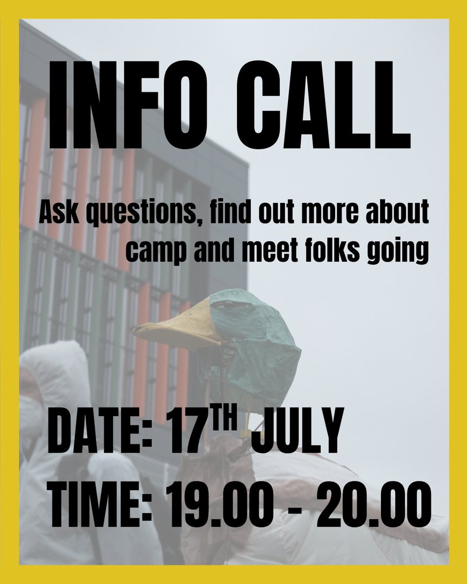 Sign up to our Climate Camp Info Call to ask questions, find out more about camp and meet others going: actionnetwork.org/events/welcome…

🗓  Thursday 17th
⏰ 19.00 - 20.00
📍 Online

If you already know your coming, remember to sign up on climatecamp.scot