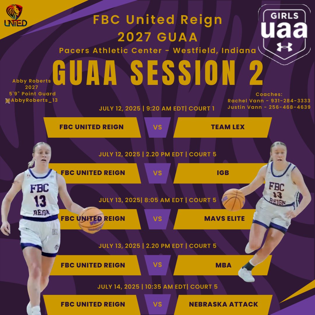 Abby Roberts (@abbyroberts_13) on Twitter photo Headed to Indy after Roses for GUAA Session 2. Looking forward to it!!
<a href="/UANextGHoops/">Girls UAA</a> <a href="/2027Fbcreign/">FBC Reign 2027 GUAA</a> <a href="/GCARamsWbb/">GCA Rams Womenโs Basketball</a> <a href="/IE_Showcase_/">๐๐ป๐๐ถ๐ฑ๐ฒ๐ฟ ๐๐
๐ฝ๐ผ๐๐๐ฟ๐ฒ ๐ฆ๐ต๐ผ๐๐ฐ๐ฎ๐๐ฒ</a> <a href="/_BlakeDerrick/">Blake Derrick</a> <a href="/Topsiswear/">Topsis.</a> <a href="/SportsTnEast/">East TN Girlโs Prep Sports Hub</a> <a href="/PGHTennessee/">Prep Girls Hoops Tennessee</a> <a href="/MeadeHoops/">Amanda Meade</a> <a href="/talkinghoops23/">TALKING HOOPS</a> Headed to Indy after Roses for GUAA Session 2. Looking forward to it!!
<a href="/UANextGHoops/">Girls UAA</a> <a href="/2027Fbcreign/">FBC Reign 2027 GUAA</a> <a href="/GCARamsWbb/">GCA Rams Womenโs Basketball</a> <a href="/IE_Showcase_/">๐๐ป๐๐ถ๐ฑ๐ฒ๐ฟ ๐๐
๐ฝ๐ผ๐๐๐ฟ๐ฒ ๐ฆ๐ต๐ผ๐๐ฐ๐ฎ๐๐ฒ</a> <a href="/_BlakeDerrick/">Blake Derrick</a> <a href="/Topsiswear/">Topsis.</a> <a href="/SportsTnEast/">East TN Girlโs Prep Sports Hub</a> <a href="/PGHTennessee/">Prep Girls Hoops Tennessee</a> <a href="/MeadeHoops/">Amanda Meade</a> <a href="/talkinghoops23/">TALKING HOOPS</a>