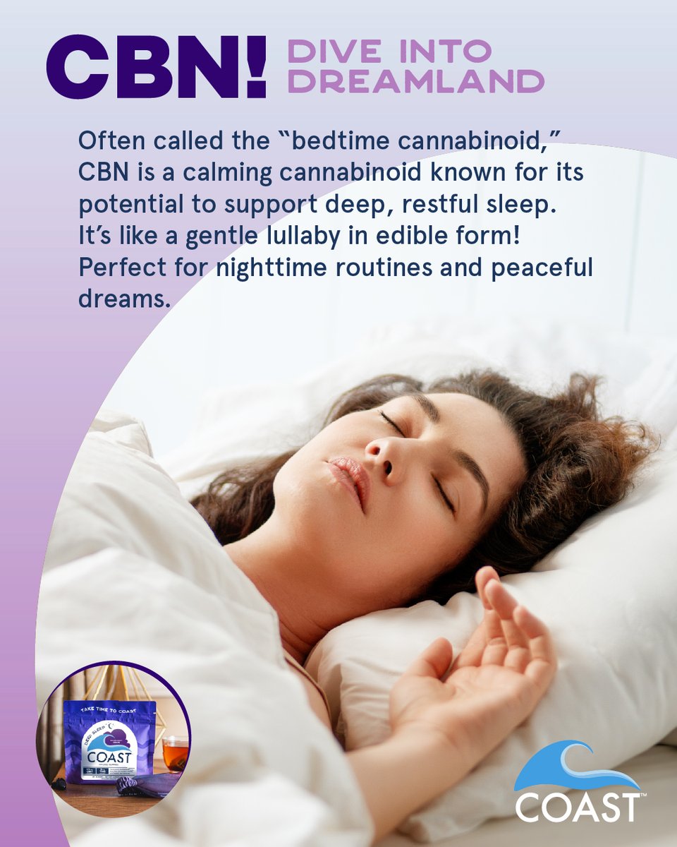 💤 Ever wonder why some c@nnabis products help you sleep better? Meet CBN, a minor c@nnabinoid with MAJOR potential for relaxation. Our GoodNight Grape gummy contains 25mg of CBN, allowing you to get the deep sleep you deserve!