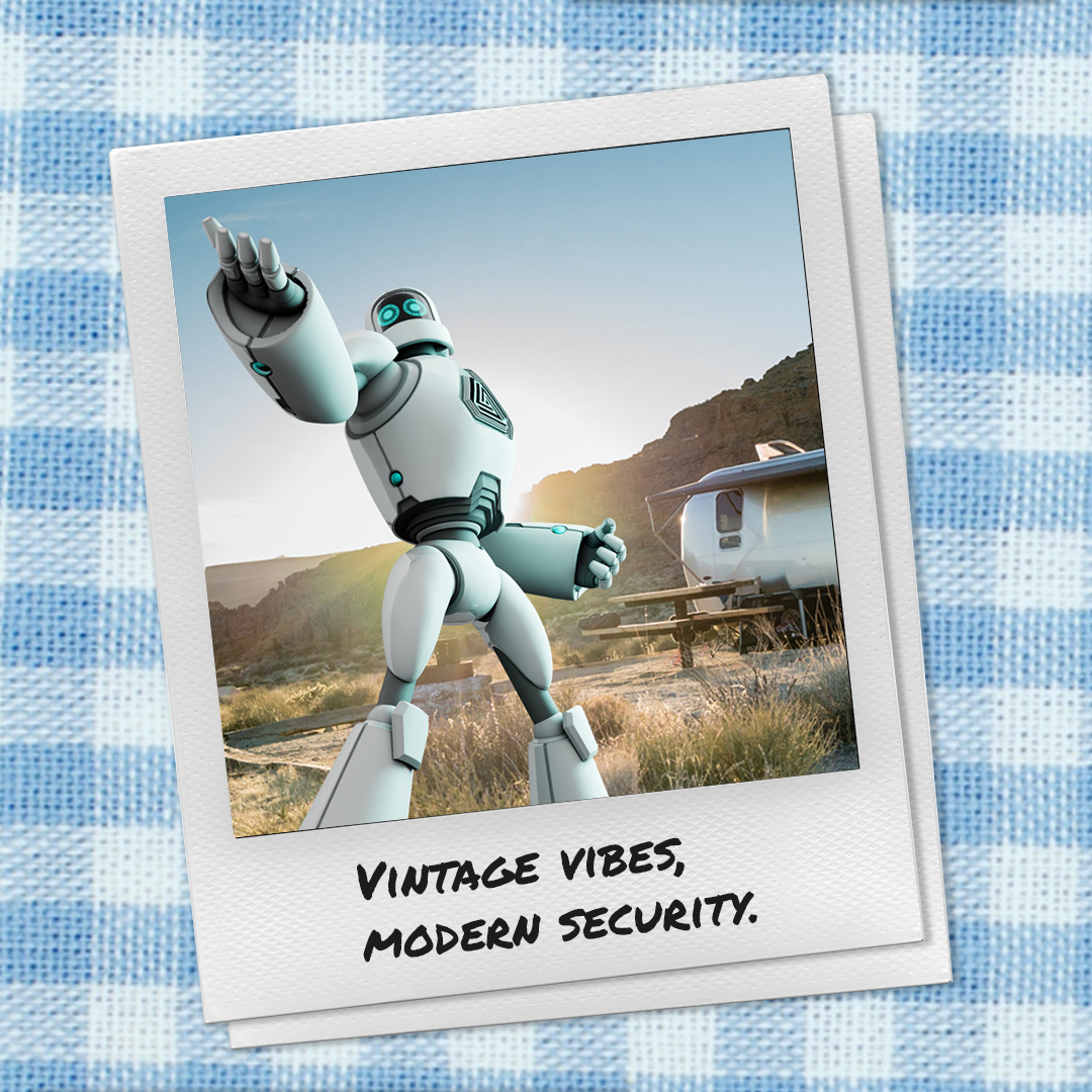 Automox's tweet image. Off the grid, yes. But never off the patch schedule. – Otto