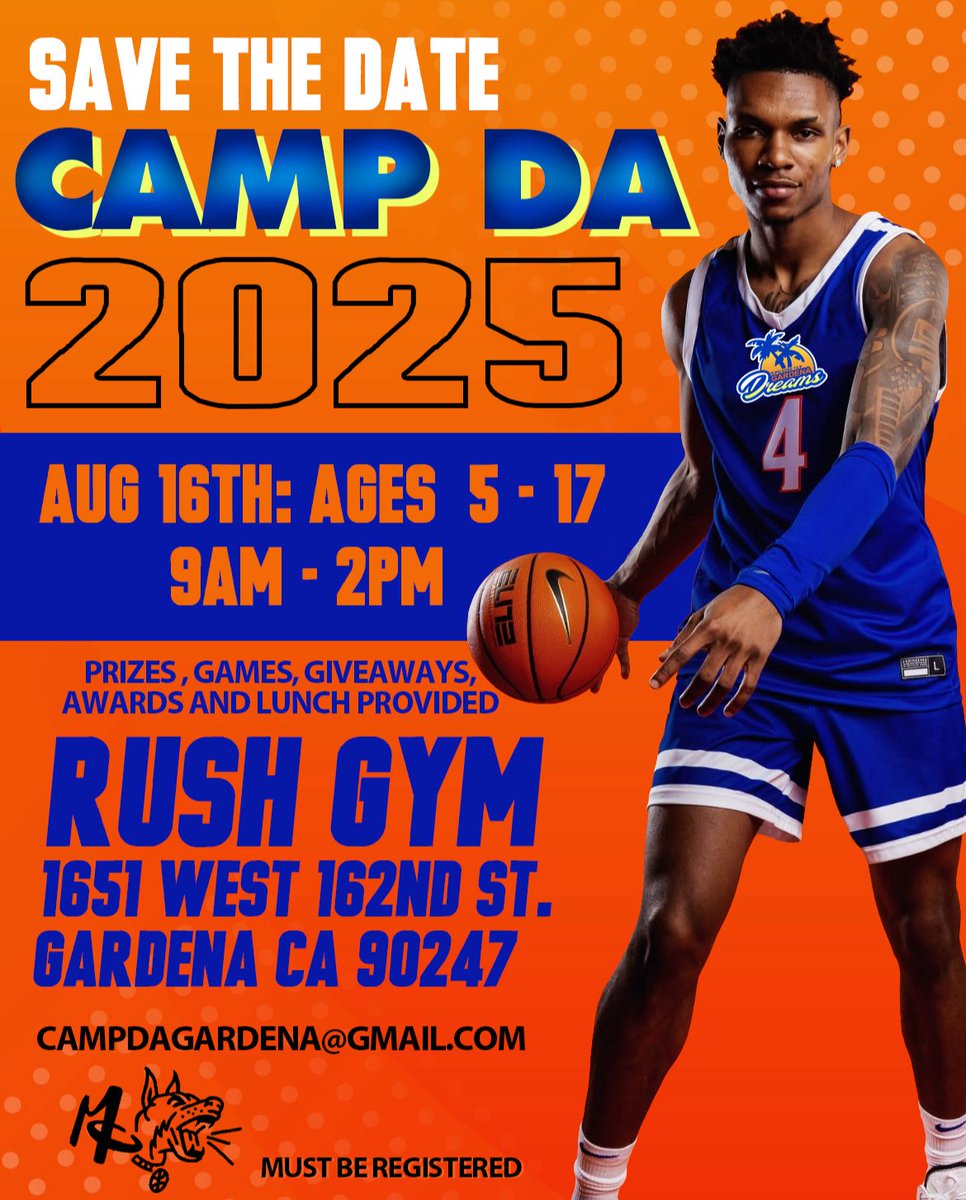 We are back at it again! Camp DA is back for the third year in a row and we need your help!!

There's a chance to support a great initiative that helps young athletes grow. Every bit counts. Please share and donate to make a difference! gofund.me/b47b4c50