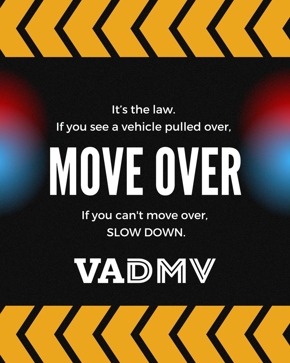 VirginiaDMV's tweet image. ⚠️ Remember, it's mandatory to switch lanes when passing any vehicle pulled over on the side of the road. ⚠️
Let's keep our roads safe for everyone!