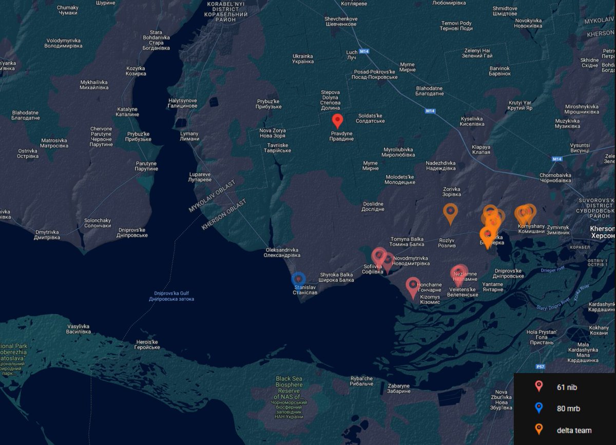 Today a little boy was killed in Pravdyne, Kherson.
According to our unit data (in cooperation with <a href="/kelley7622/">Brendan Kelley</a>) it is highly likely that either the 80th Arctic Brigade, the 61st Naval Infantry Brigade, the Drone unit "Delta Team" or 337th VDV was responsible for this atrocity.