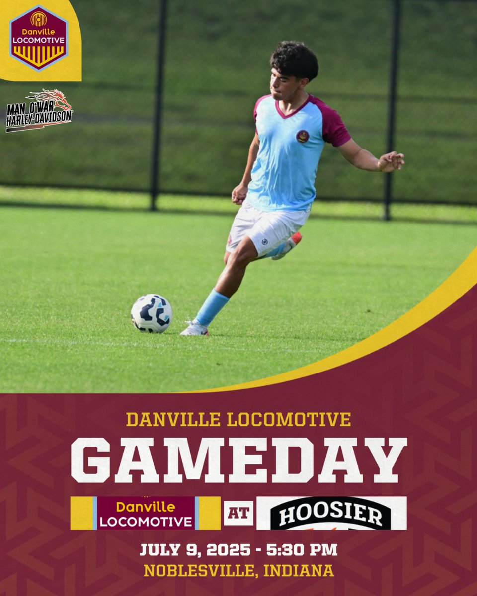 DanvilleLocoFC's tweet photo. A chance to clinch a spot in the OVPL playoffs 🚂

We travel to Noblesville, Indiana to take on Hoosier FC tonight at 5:30 PM. 

We are 1 win (or a Valhalla loss) away from securing a place in the OVPL playoffs for the first time in club history 🚂

#GoLoco #OVPL https://t.co/w3NzneY3Je
