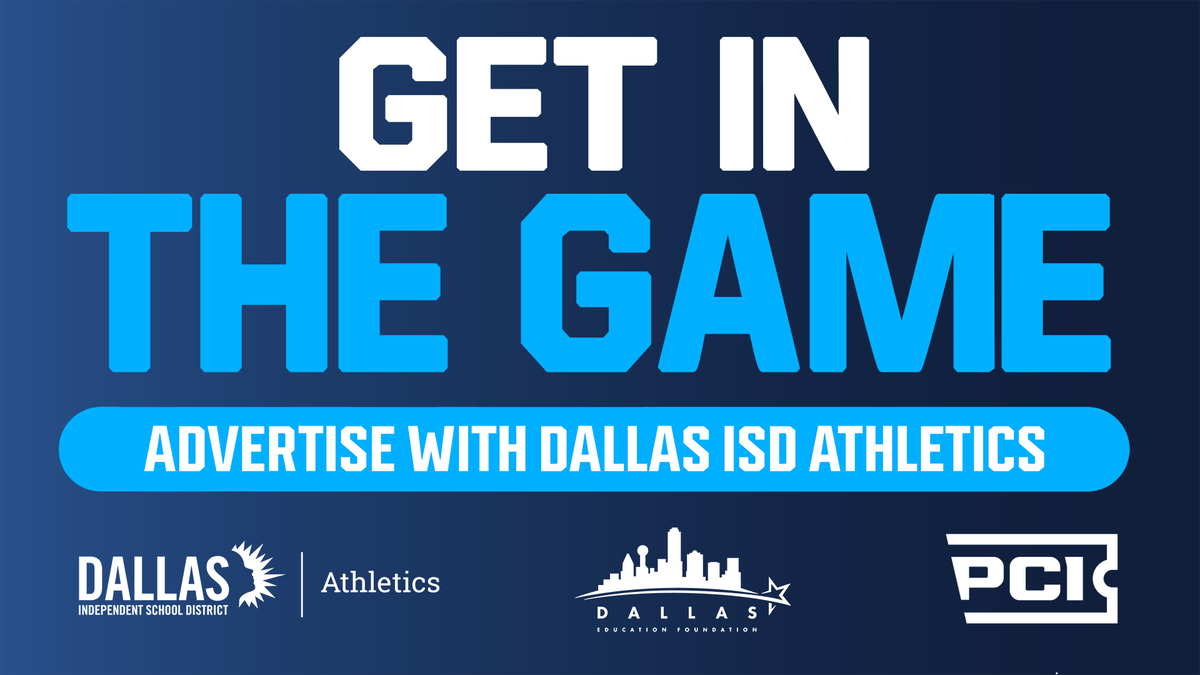 Support our student-athletes by advertising with Dallas ISD Athletics. See your company logo, video, and graphics on the video boards at all 8 central stadiums. Event sponsorships &amp; activation also available. #PlayBIGDallas

For more information, visit dallasedfound.org/advertise-in-d…